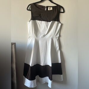 Kate Spade A-Line Mid-length White and Brown Dress